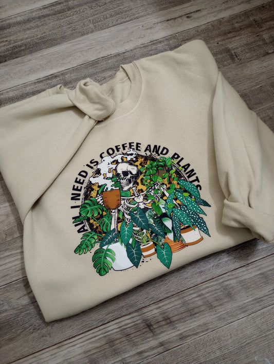 All I need is coffee and plants sweater