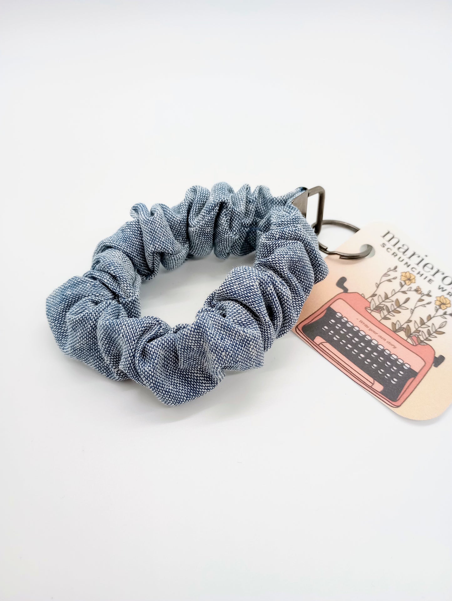 Light blue scrunchie wristlet